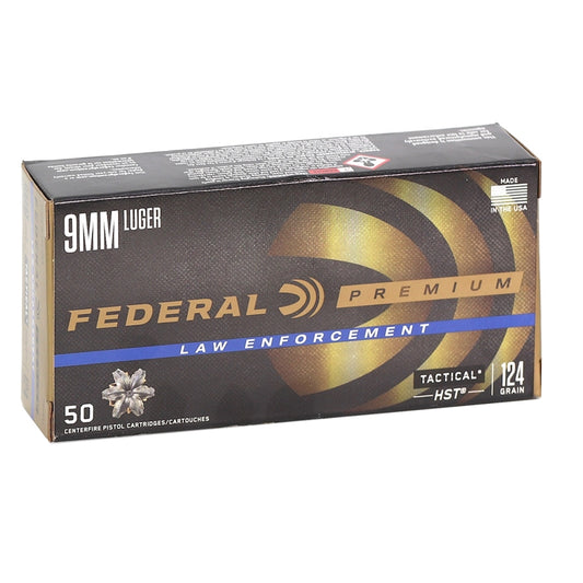 Federal Ammunition HST 9mm Luger Ammo 125 Grain HST JHP - 50 Rounds