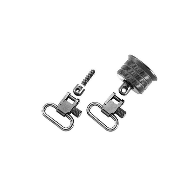 Uncle Mike's Sling Swivel Stud Screw Set – 1 Wood, 1 Machine Screw, Blue Finish (MPN 25000)