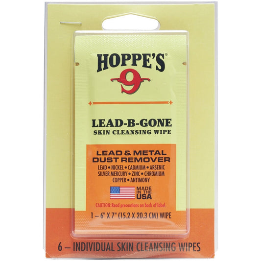 Hoppe's Hunting Skin Cleaner Lead Be Gone Wipe White 6 Count