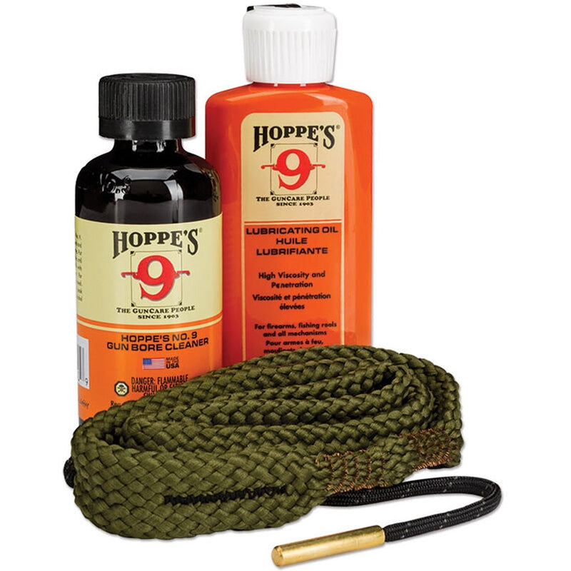 Hoppe's 1-2-3 Done Complete Firearm Cleaning Kit for Rifles Chambered in .223/5.56/.22 Long Rifle Calibers Includes Bore Solvent, Lubricating Oil, Bore Snake